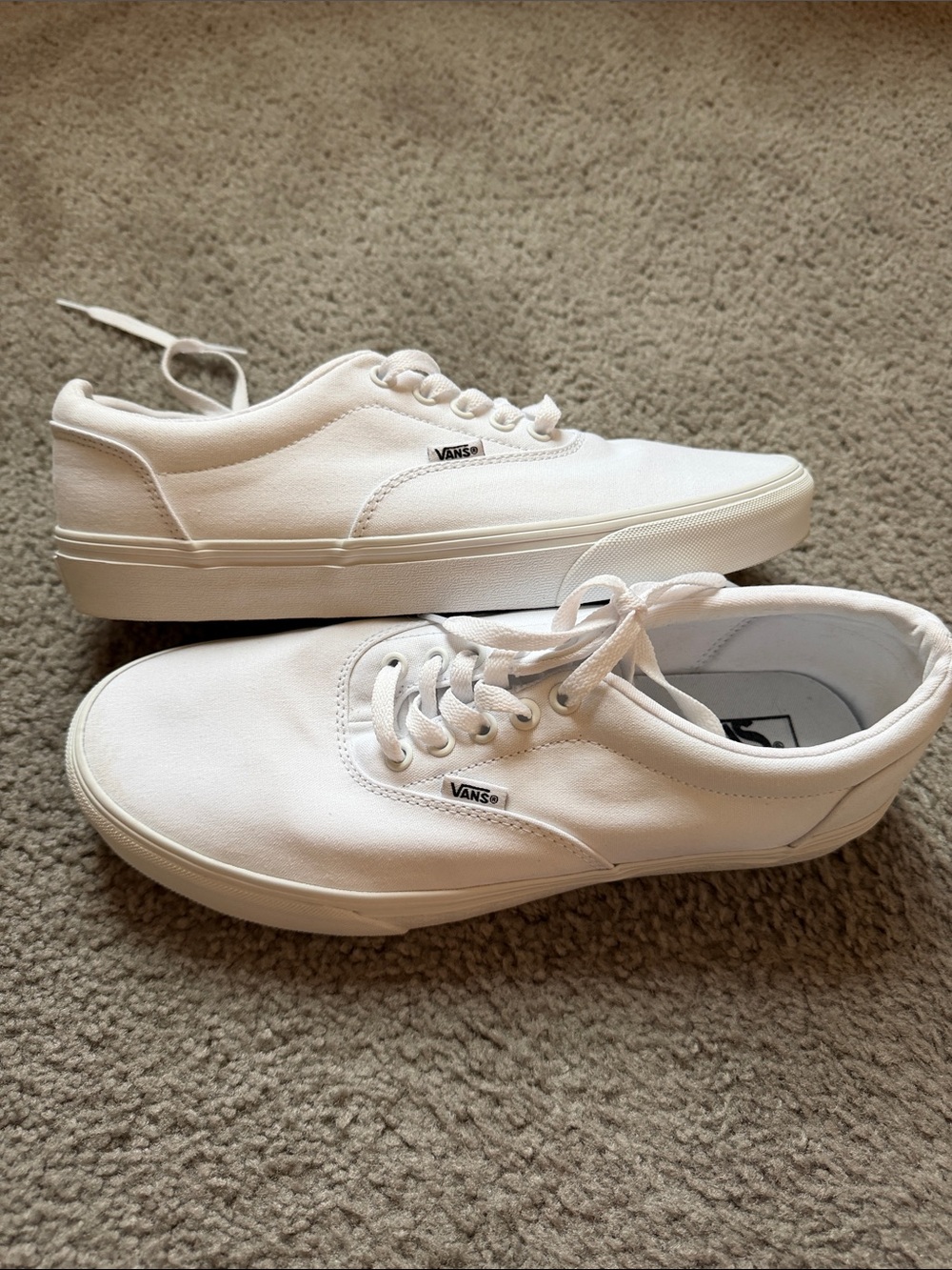 Vans White Low-Top Canvas Sneakers